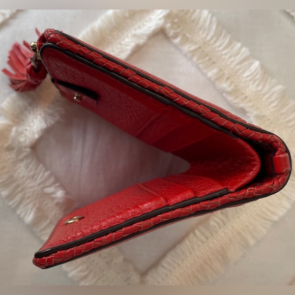 Tory Burch Taylor mini wallet in poppy orange - Picture 3 of 5